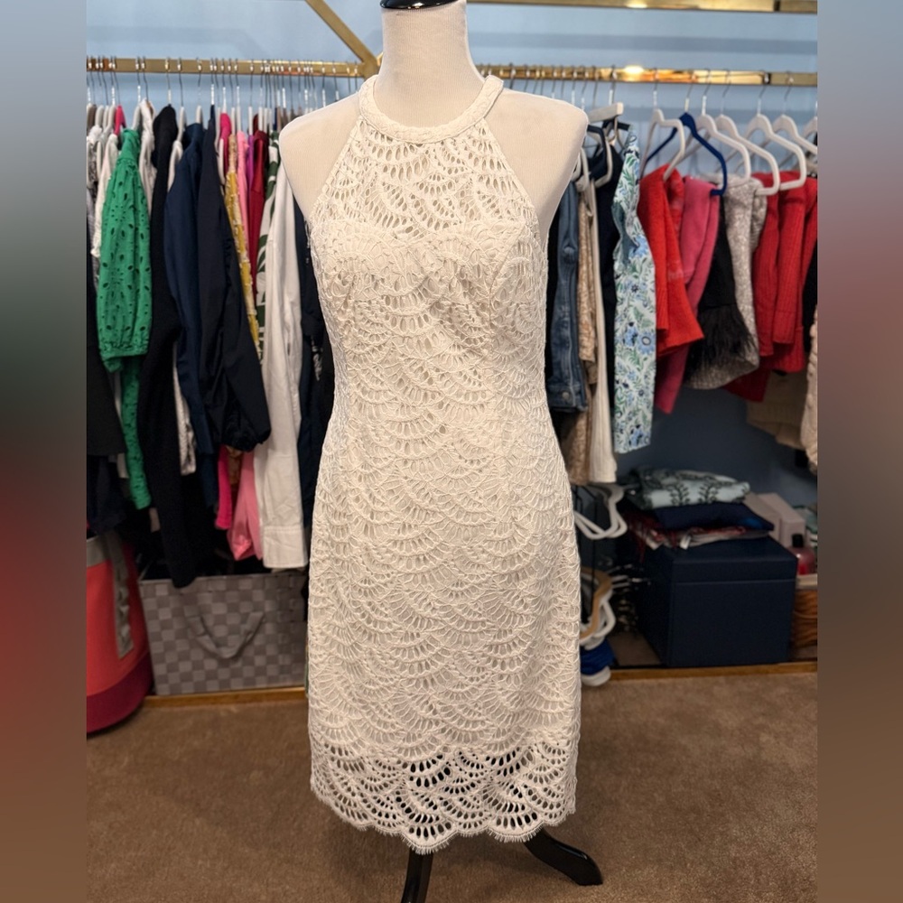 Lilly Pulitzer Cream Lace Midi Dress